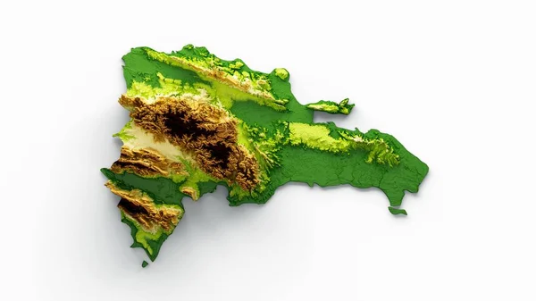 ドミニカ共和国地図影のレリーフ海の色の高さ地図青の背景 — ストック写真