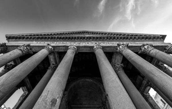 Gråskalig Bild Den Romerska Pantheon Rom Italien — Stockfoto