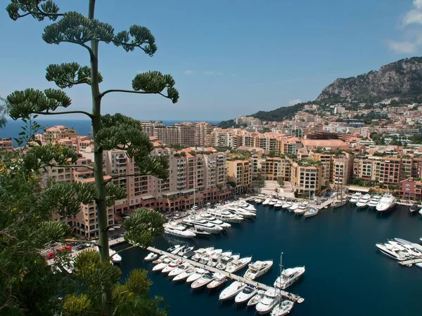 Una Hermosa Vista Los Barcos Atracados Puerto Mónaco Francia — Foto de Stock