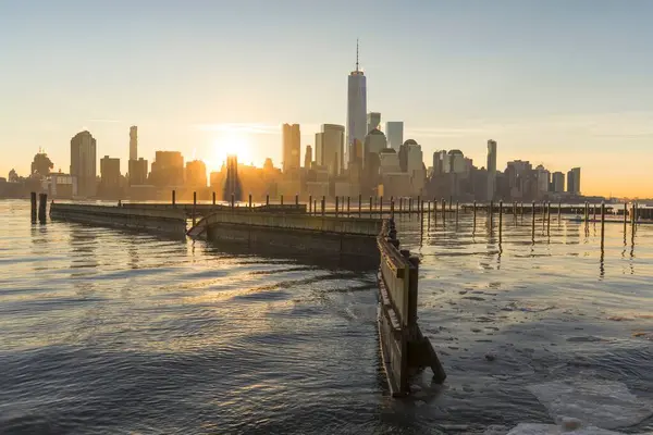 Ein Malerischer Blick Auf New York City Mit Wolkenkratzern Und — Stockfoto