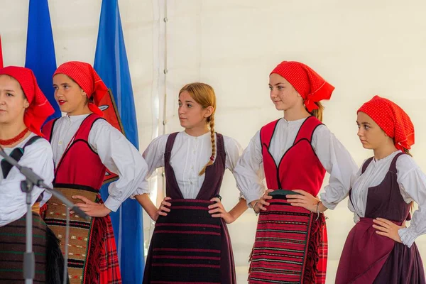 クロアチア ゴシックのイェセン リキ祭で披露される民謡アンサンブル — ストック写真
