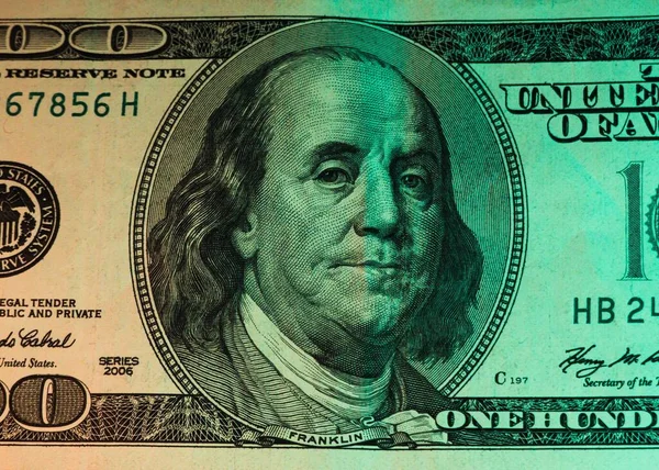 Κάτοψη Τραπεζογραμματίου 100 Δολαρίων — Φωτογραφία Αρχείου