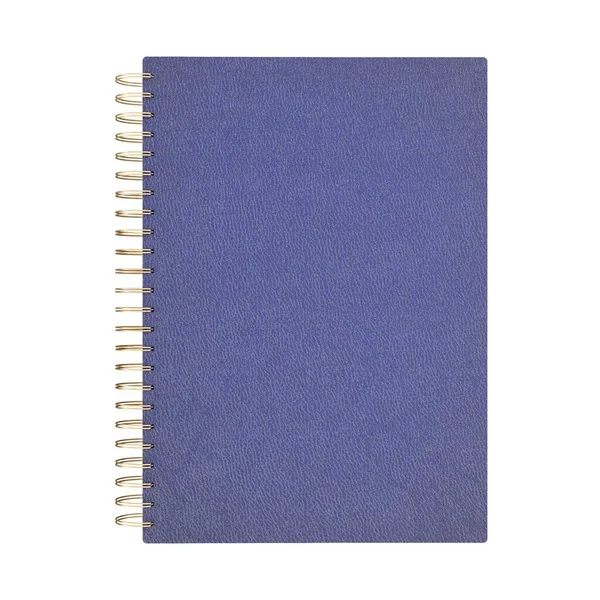 Tmavě Modrý Spirálový Notebook Izolovaný Bílém Pozadí — Stock fotografie