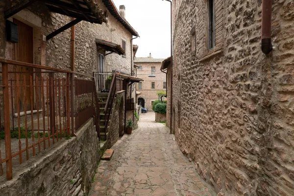 Macerino Talya Tarihi Taş Sokaklar Eski Binaların Güzel Bir Çekimi — Stok fotoğraf