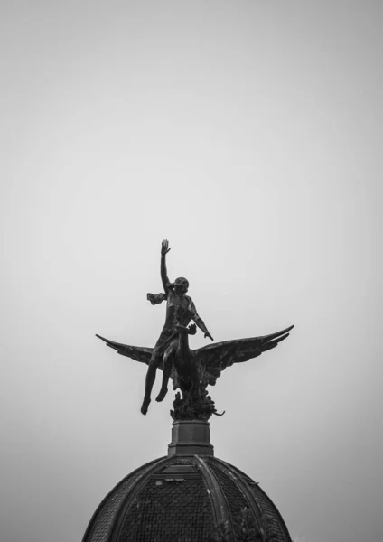 曇天下の彫像の垂直ショット — ストック写真