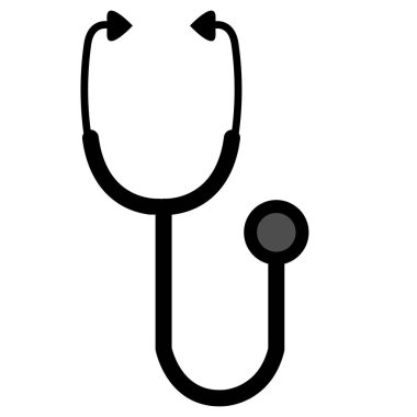 Beyaz arkaplanda izole edilmiş steteskop çizimi