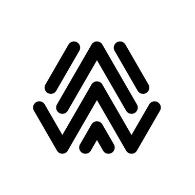 Merkezinde W harfi olan soyut bir vektör logosu tasarımı.