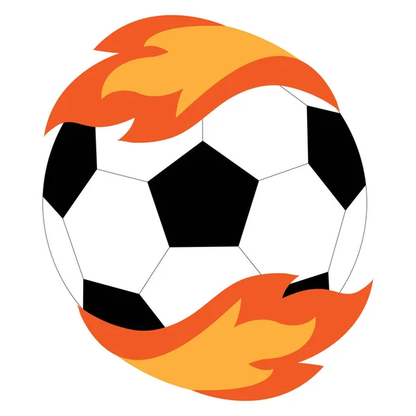 Sztuka Klipu Piłki Nożnej Otoczona Ogniem Koncepcja Mistrzostw Świata — Wektor stockowy