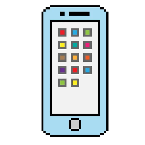 Piksel Resim Tarzında Bir Cep Telefonunun Vektör Çizimi — Stok Vektör
