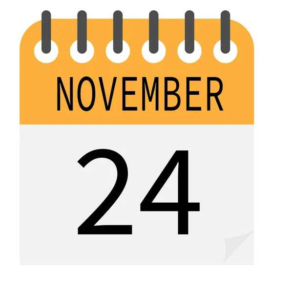 Illustrated Design Calendar Date November Thanksgiving Day Icon — Stock Vector