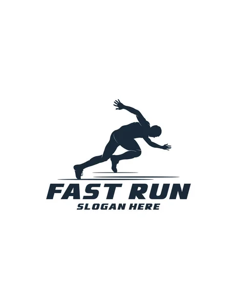 Silhouette Eines Läufersymbols Auf Weißem Hintergrund Cool Für Das Logo — Stockvektor