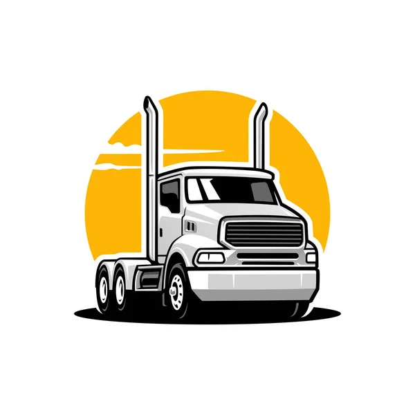 Digital Illustration Trucking Company Brand Logo White Background — Stock Vector