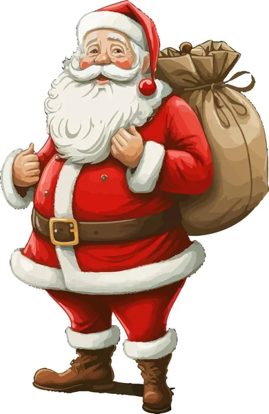Ένα Κάθετο Του Αστείου Χαρακτήρα Santa Claus Λευκό Φόντο — Διανυσματικό Αρχείο
