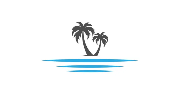 Uma Ilustração Digital Design Logotipo Marca Palmeira Redonda Criativa Para —  Vetores de Stock