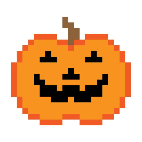 Pumpkin Pixel Konst Vit Bakgrund Pixelkonst Vektor Illustration Whote Bakgrund — Stock vektor