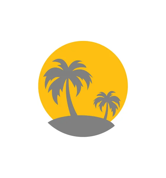 企业创意圆形棕榈树品牌标志设计的数字图像 — 图库矢量图片
