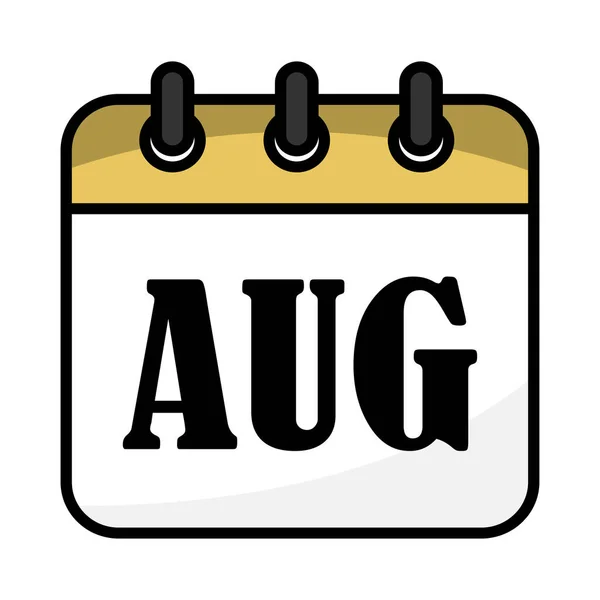 Uma Ilustração Vetorial Calendário Agosto — Vetor de Stock