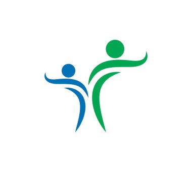 İşletmeler için yaratıcı bir insan bağlantı takımı logo tasarımının dijital bir çizimi