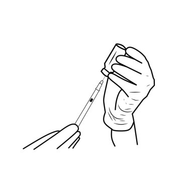 Hasta için doktor enjeksiyonunun vektör çizimi