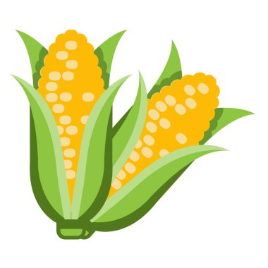 Beyaz arkaplanda izole edilmiş bir mısır vektörü