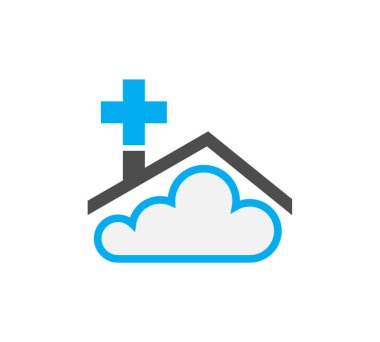 İşletmeler için yaratıcı mavi tıbbi marka logosunun dijital bir çizimi