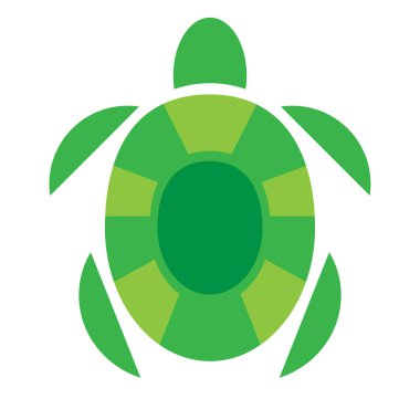 Beyaz arka planda izole edilmiş yeşil bir kaplumbağanın bir parçası.