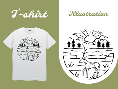 Çizimli bir t-shirt vektör çizimi