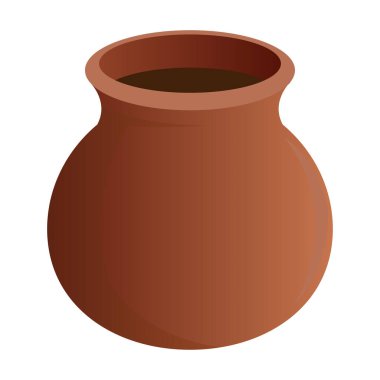 Beyaz arkaplanda izole edilmiş piksel sanat tasarımı çömleğinin vektör çizimi
