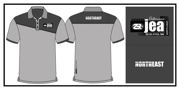 Jea Northeast Shirt Attrappe Design Für Sportbekleidung — Stockvektor