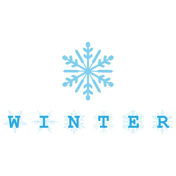 Eine Wintersaison Mit Einer Schneeflocke Vector Illustration Clip Art Auf — Stockvektor