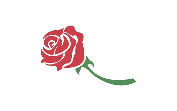 Κόκκινο Τριαντάφυλλα Εικονίδιο Σχέδιο Εικονογράφηση Διάνυσμα Πρότυπο — Διανυσματικό Αρχείο