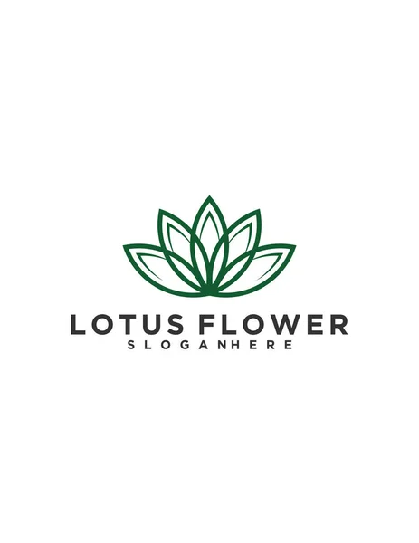 Wektorowa Konstrukcja Minimalistycznego Logo Kwiatu Lotosu Odizolowanego Białym Tle — Wektor stockowy