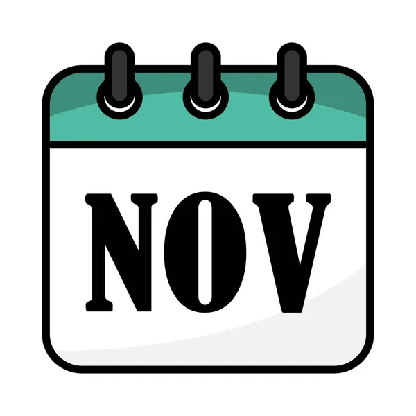 Illustrazione Vettoriale Calendario Novembre — Vettoriale Stock