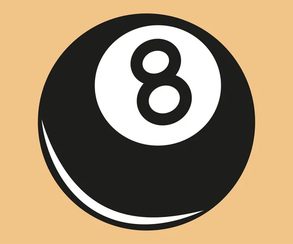 Digital Illustration Magic Eight Ball Orange Background — Stock Vector