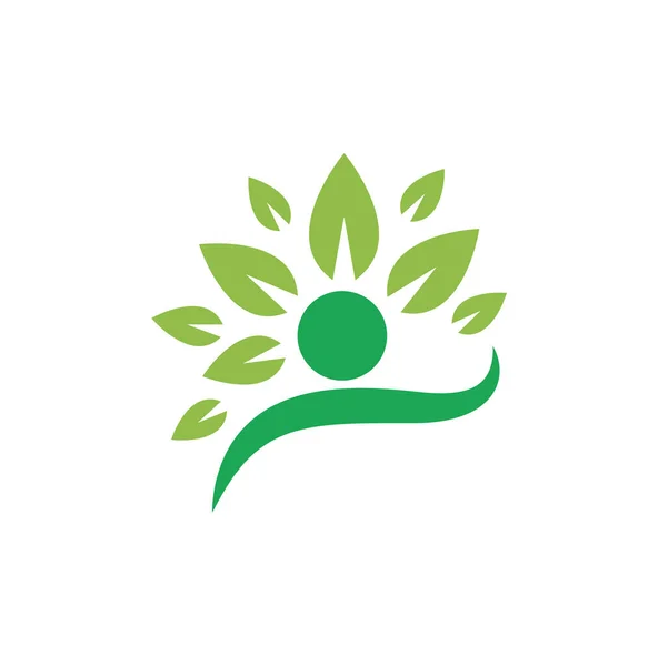 ビジネスのための創造的な人間環境ブランドのロゴデザインのデジタルイラスト — ストックベクタ