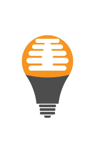 Векторная Иллюстрация Креативной Лампочки Дизайн Логотипа Электронной Компании — стоковый вектор