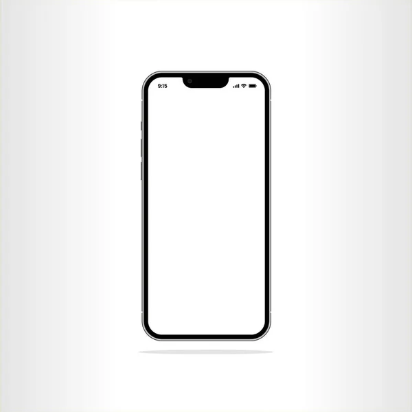 Rendu Smartphone Avec Grand Écran Vide Isolé Sur Fond Blanc — Image vectorielle