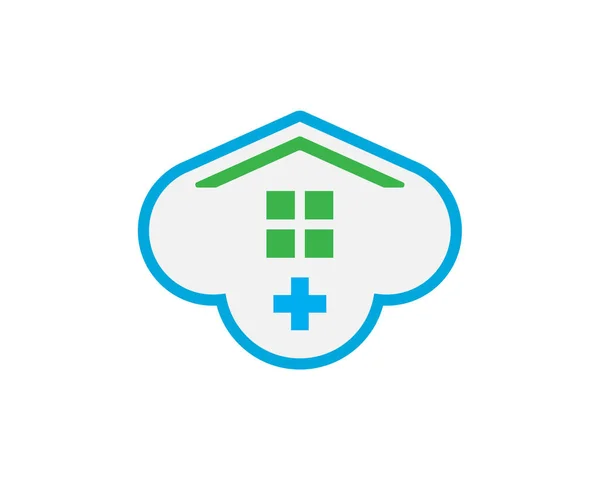 Цифровая Иллюстрация Креативного Сине Зеленого Дизайна Логотипа Медицинского Бренда Бизнеса — стоковый вектор
