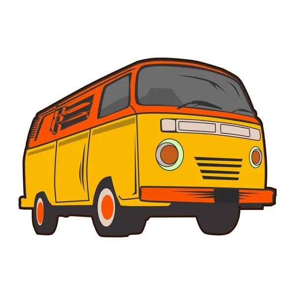 Вектор Иконки Красного Оранжевого Фургонов Белом Фоне — стоковый вектор