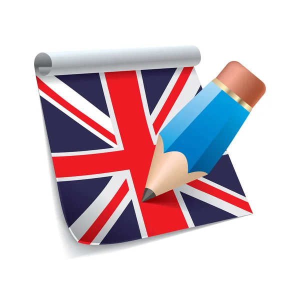 Vetor Lápis Desenho Bandeira Reino Unido —  Vetores de Stock
