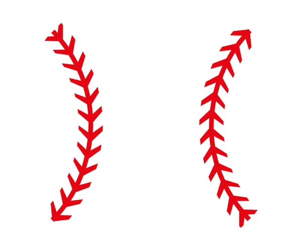 Due Rosso Baseball Stitch Grilli Sullo Sfondo Bianco — Vettoriale Stock