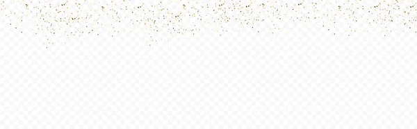 Panoramic Falling Golden Confetti Transparent Background — Stock Vector