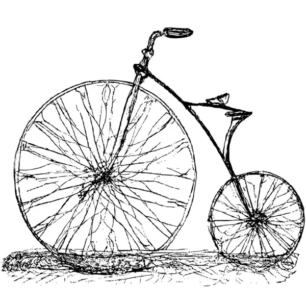 Uma Ilustração Vetorial Uma Bicicleta Antiga Contra Fundo Branco — Vetor de Stock