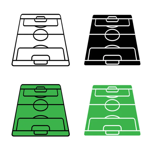 Ensemble Quatre Terrains Football Sur Fond Blanc — Image vectorielle