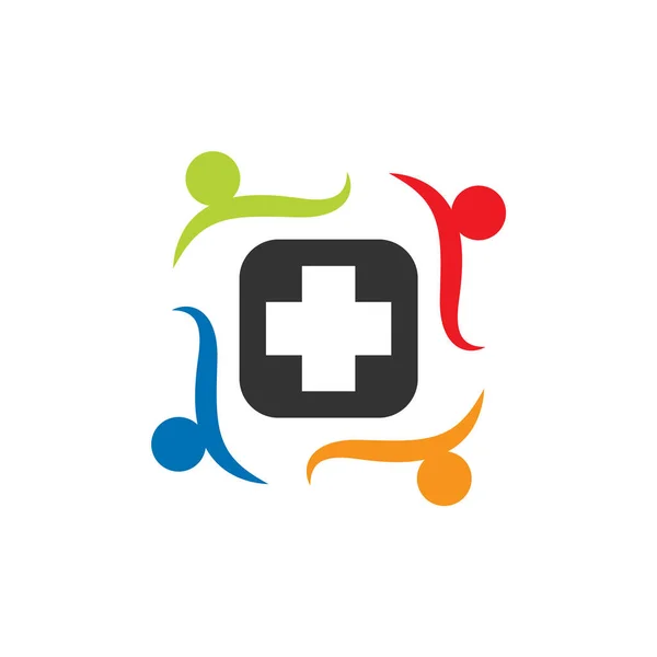 Цифровая Иллюстрация Креативного Красочного Дизайна Логотипа Человеческой Медицинской Команды Бизнеса — стоковый вектор