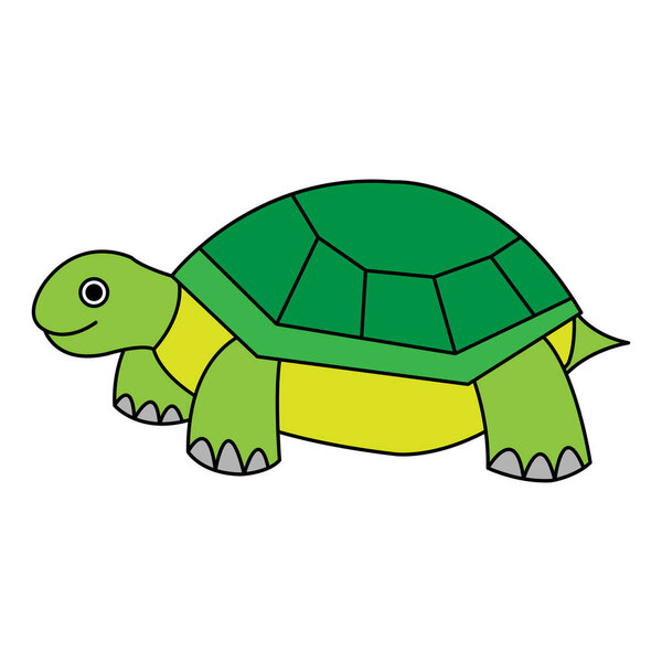 A simple clip art of a turtle on a white background