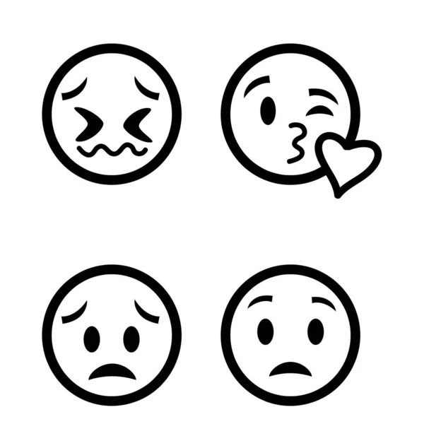 Ένα Μαύρο Και Άσπρο Χαριτωμένο Smiley Φατσούλες Emoticon Που Ένα — Διανυσματικό Αρχείο