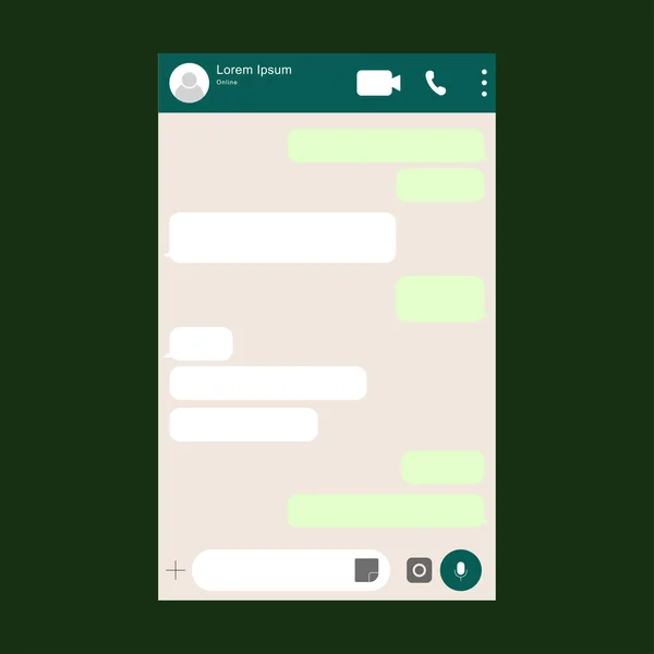 Ένα Messenger Mobile Template Design Στο Σκοτεινό Φόντο — Διανυσματικό Αρχείο