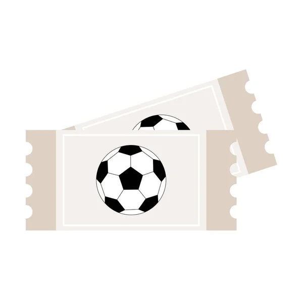 Ένα Σχέδιο Κινουμένων Σχεδίων Των Εισιτηρίων Παιχνίδι Ποδοσφαίρου Λευκό Φόντο — Διανυσματικό Αρχείο
