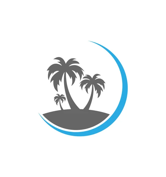 Şirketler Için Yaratıcı Yuvarlak Palmiye Ağacı Logosu Tasarımının Dijital Bir — Stok Vektör